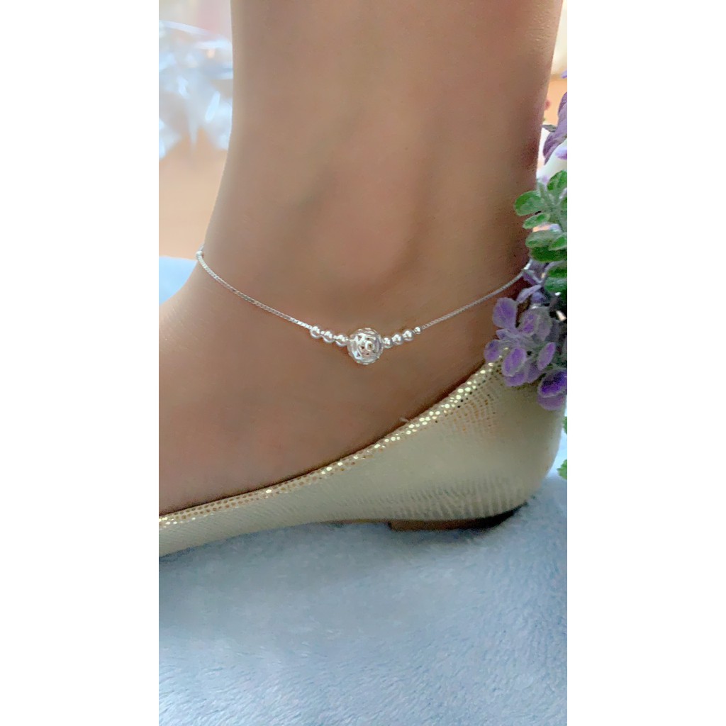 Lắc chân bạc Ý 925 Bạc Xinh Huệ Ngân - Tiền xu cầu may mắn RYBJ50067