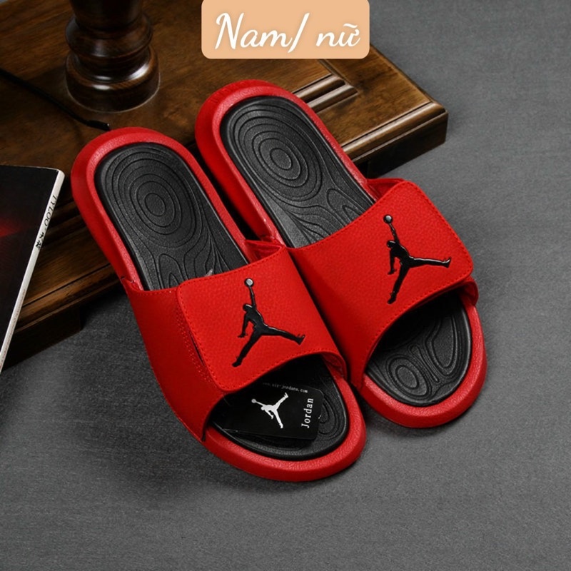 Dép jordan 1 đỏ nam (hình thật)