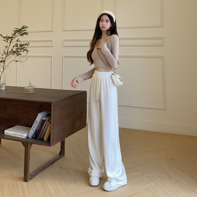 Quần dài ống rộng lưng cao phong cách Hàn Quốc cá tính dành cho bạn nữ