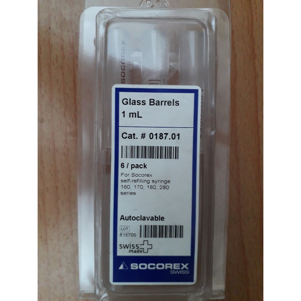 Nòng kính ống chích 1ml Pháp. Ống thủy thay thế bơm kim tiêm Socorex