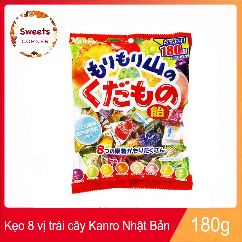 Kẹo 8 vị trái cây Kanro Morimoriyama Assorted Fruits Candy 180g