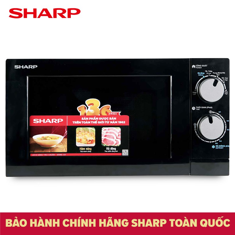 [Mã ELHADEV giảm 4% đơn 300K] Lò vi sóng Sharp R-208VN-WS 20 lít