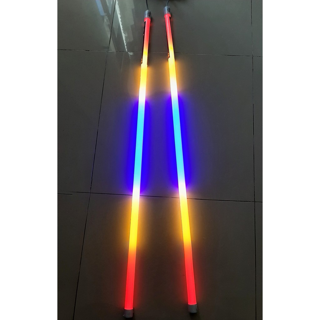 Bóng đèn led tuýp nhựa 60cm - 1m2 trang trí nhiều màu 18W, đèn led T8 1,2m sẵn dây nguồn