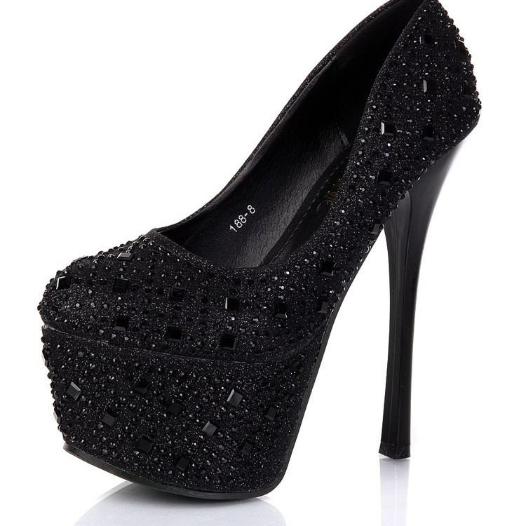 Giày Cao Gót 16cm Đính Đá Phong Cách Thời Trang Âu Mỹ Dành Cho Nữ