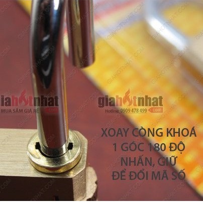 Ổ KHÓA MÃ SỐ ĐỒNG THAU YETI CHÍNH HÃNG - NGANG 4CM - 6230