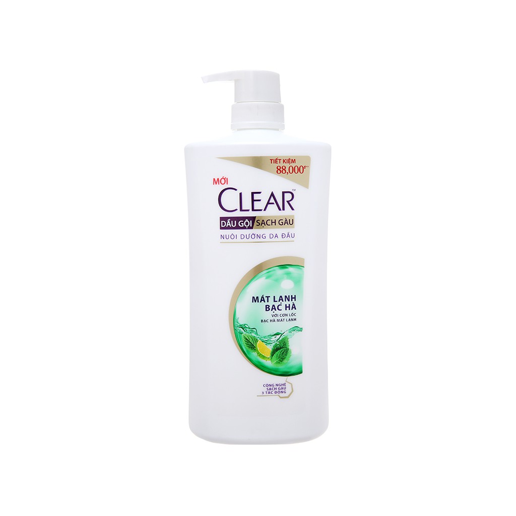 Dầu gội sạch gàu Clear mát lạnh bạc hà (874ml)