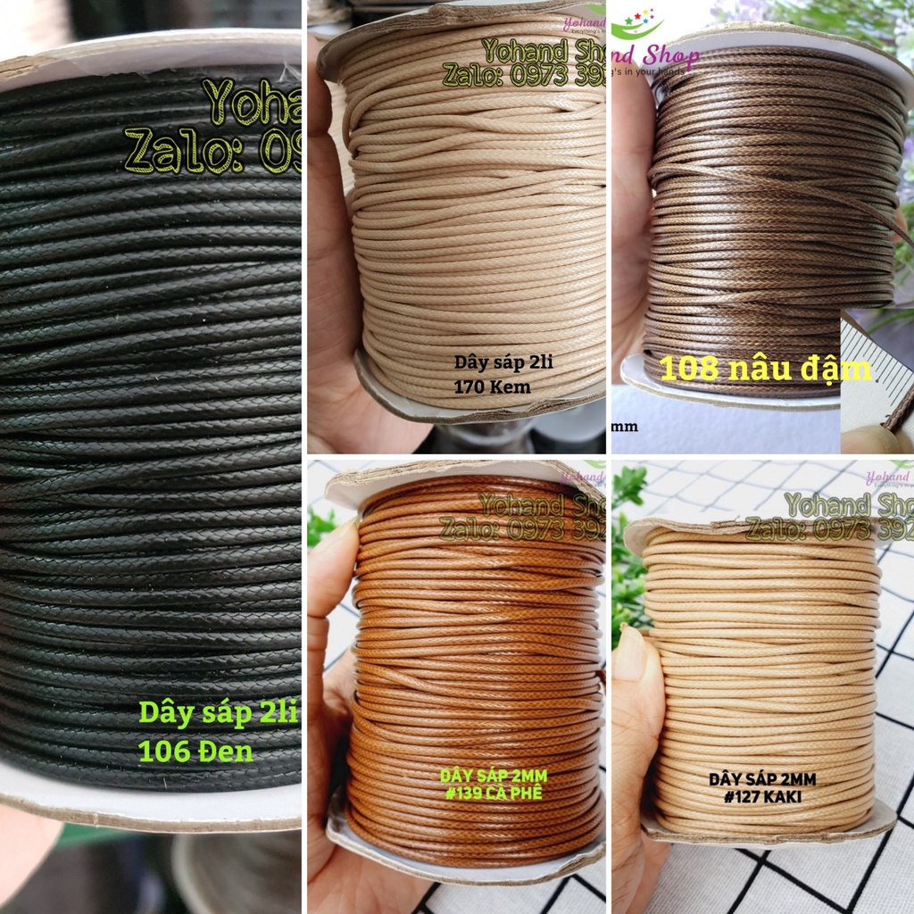 Dây sáp bóng Hàn Quốc 2mm nguyên cuộn giá sỉ rẻ - dây làm vòng tay handmade