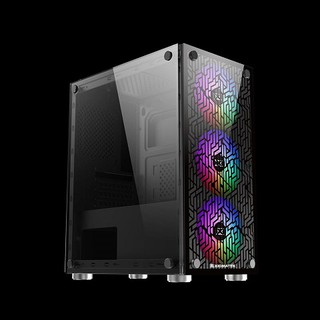 Vỏ case gaming: xigmatek nyx 3f, 2 kính cl, tặng kèm 3 fan led rgb