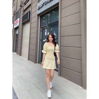 Đầm body tay ngắn nhún bèo Anita dress - đầm body dự tiệc sang chảnh hàng thiết kế