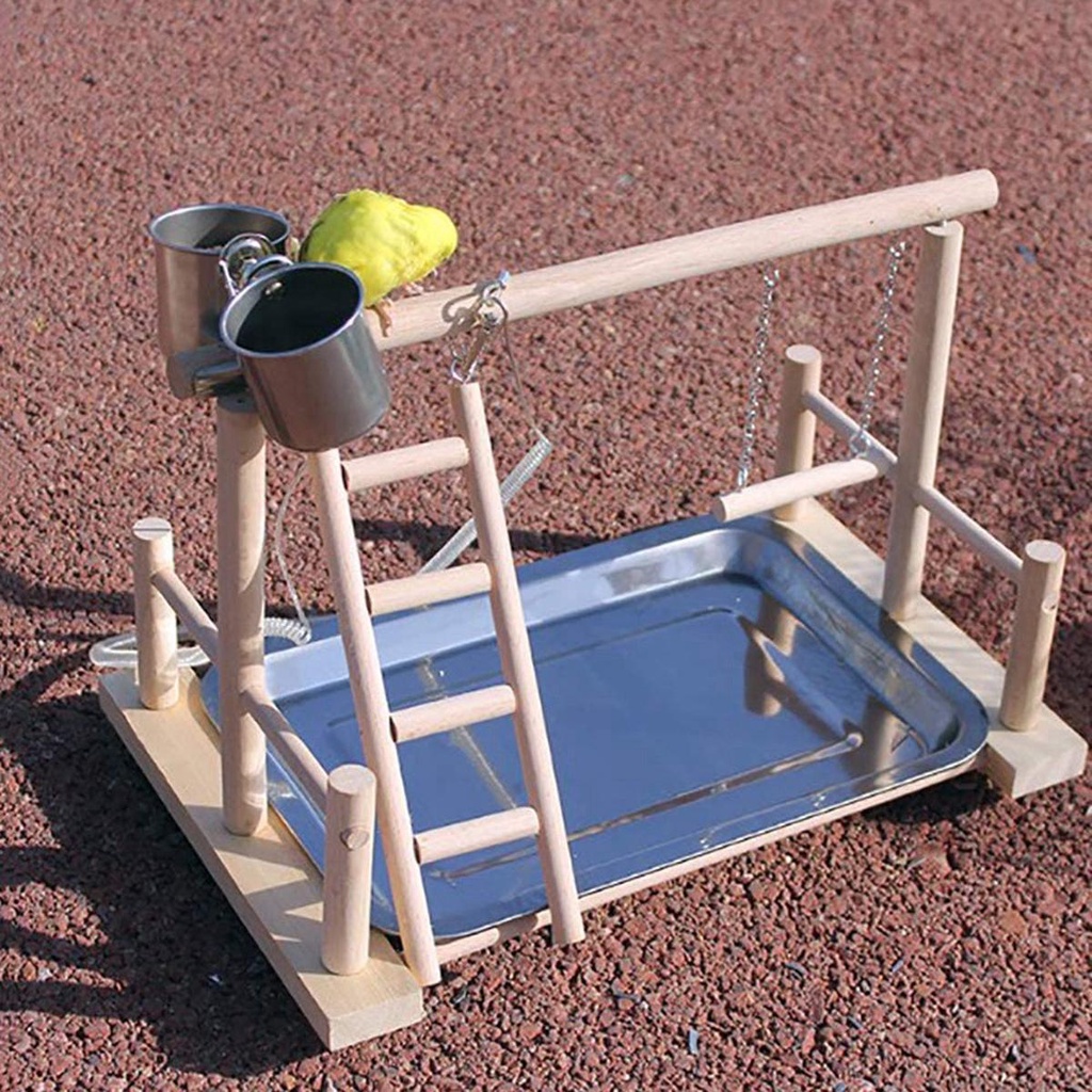 Thang Leo Đồ Chơi Tương Tác Với Vẹt Cưng / Chim Cảnh / Mèo Con Kèm Cốc Tiện Dụng