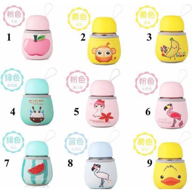 [Hot]-Bình giữ nhiệt thủy tinh chịu nhiệt đựng sữa,nước cho bé