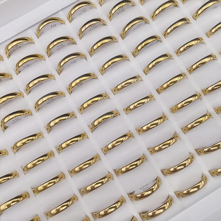 Nhẫn Thép Titan 4MM 19A1214 Thiết Kế Đơn Giản Dễ Phối Đồ Phong Cách Harajuku