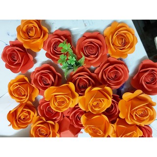 Đầu Bông Hoa hồng mỹ thuật+ cành+ lá