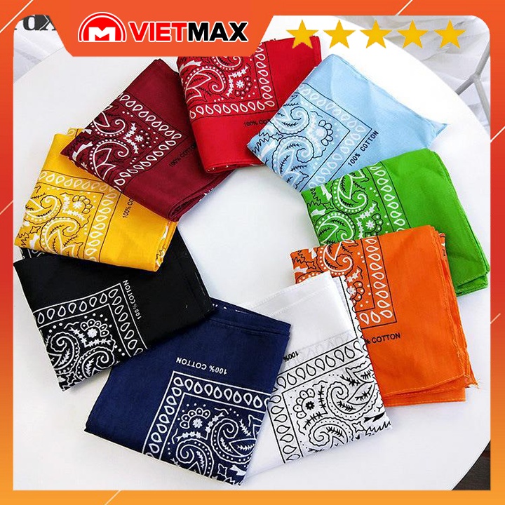 Khăn Họa Tiết Turban Vuông Hiphop Cá Tính Đội Đầu Quàng Cổ Nam Nữ 55x55 cm