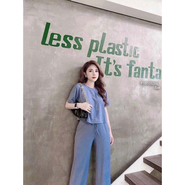 Set nude áo phối sơ mi tay dài + quần short 1023 thaotranshop90