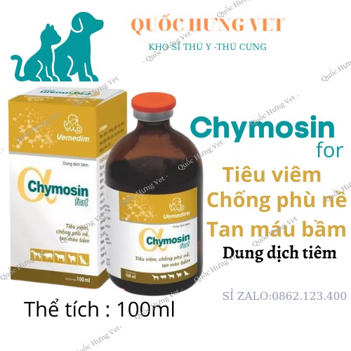 Chymosin 100ml -Giảm phù nề, tan máu bầm