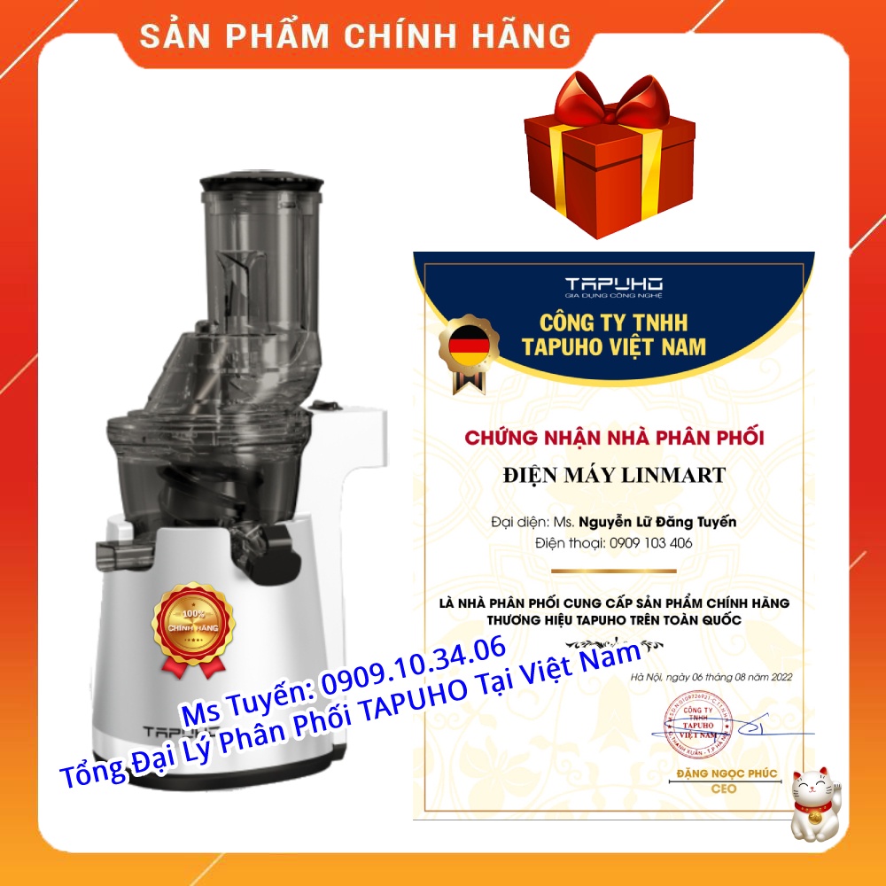 Máy Ép Chậm TAPUHO TS30 - Ép Trái Cây Hoa Quả, Siêu Kiệt Bã, Dễ Vệ Sinh (TAPUHO TS 30)