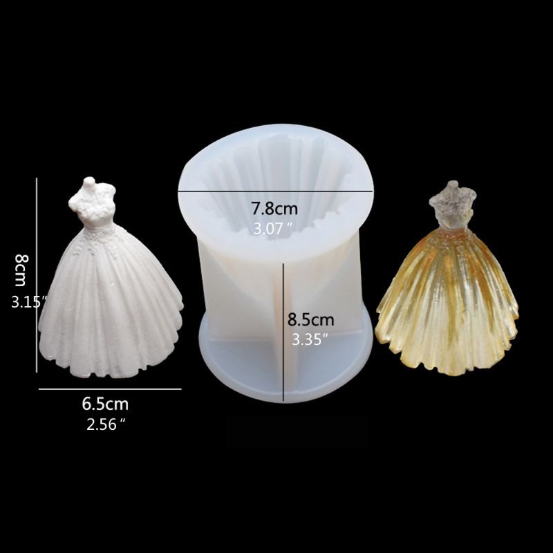 Khuôn Silicone Làm Bánh Kẹo Hình Đầm Cưới / Công Chúa Giáng Sinh