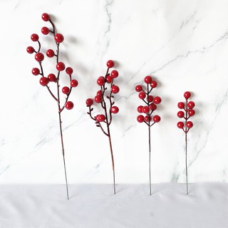 1 Chùm Berry Đỏ Nhân Tạo Bằng Xốp Trang Trí Giáng Sinh DIY