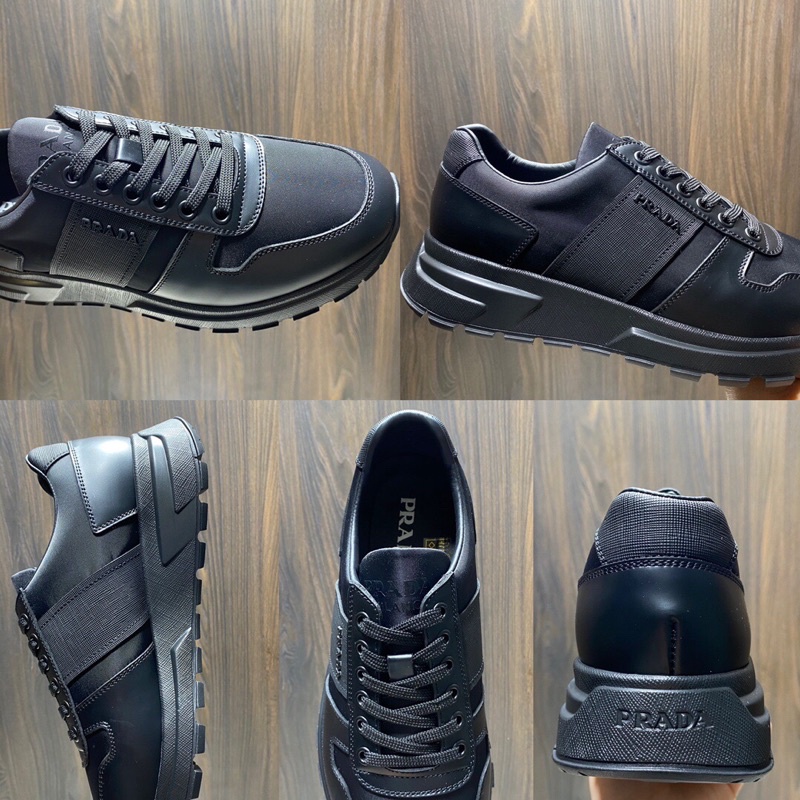 Giày thể thao nam cao cấp thương hiệu Prada Re Nylon mẫu mới phối da thật đế chống trơn trượt