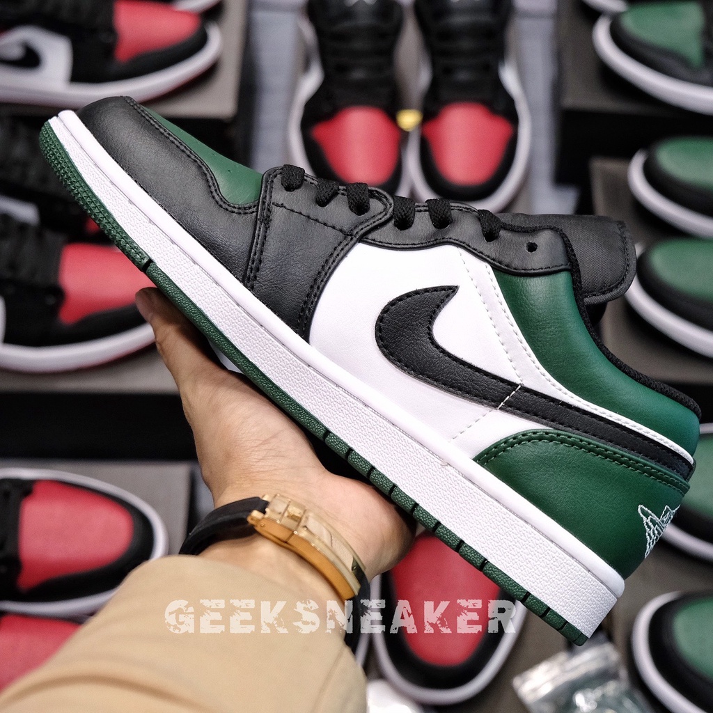 [GeekSneaker] Giày Sneaker cổ thấp Jordan 1 Low Green Toe