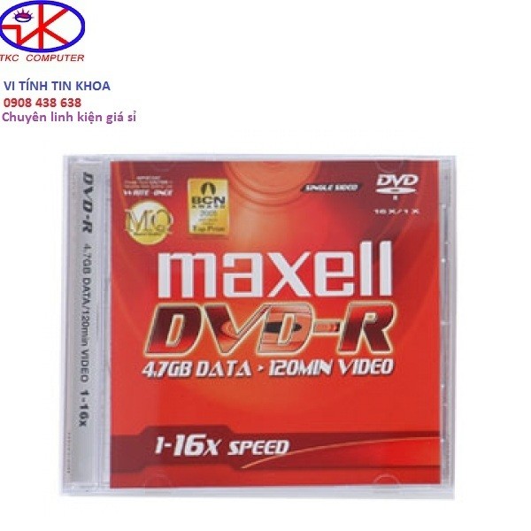 Đĩa trắng DVD-R MAXEL 4.7GB 16X HỘP 1 CÁI(DVD TRẮNG )