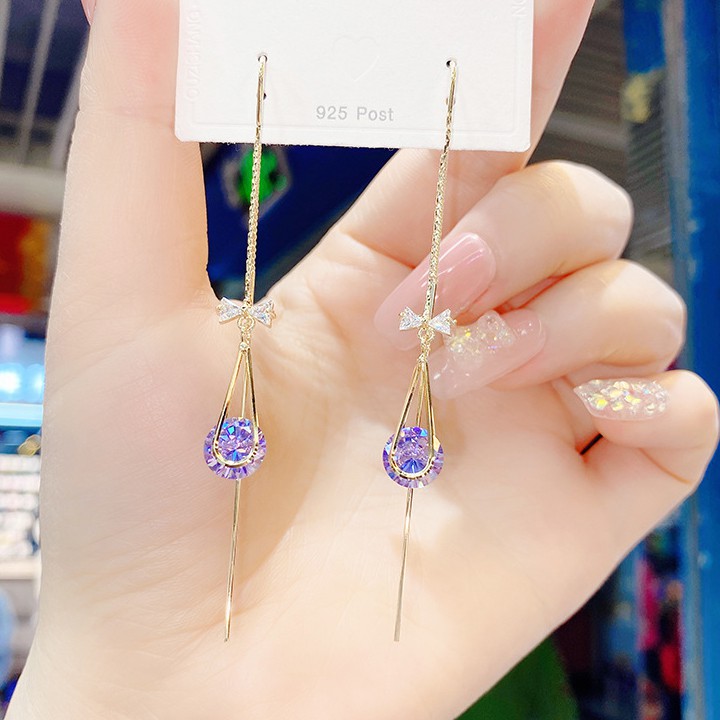 Bông tai mạ bạc 925 thiết kế đơn giản sang trọng cho nữ