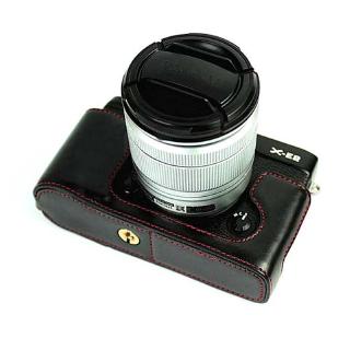 PU Leather Camera Bottom Case for X-E1 X-E2 XE1 XE2 Half Body Cover With Hand Strap