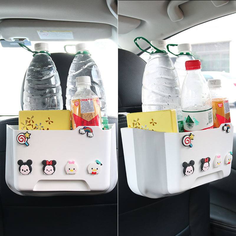 Thùng Đựng Rác Cài Lưng Ghế Oto Gắn Hoạ Tiết Hoạt Hình Dễ Thương