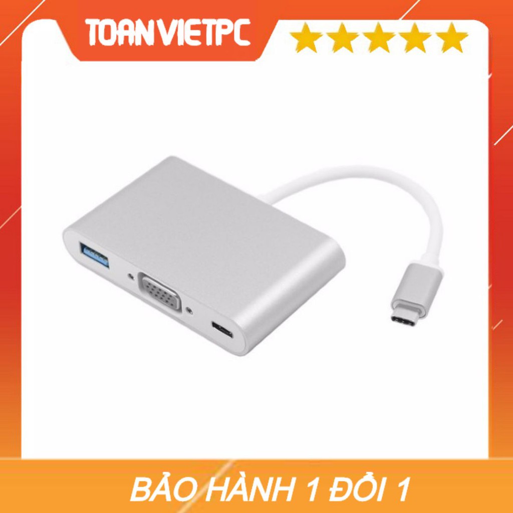 Cáp chuyển Type C to VGA-USB-TYPE C