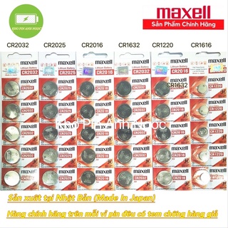Vỉ 5 viên pin cr2032 / cr2025 / cr2016 / cr1632 / cr1616 / cr1220 / cr1216 / cr1620 maxell lithium 3v - hàng chính hãng