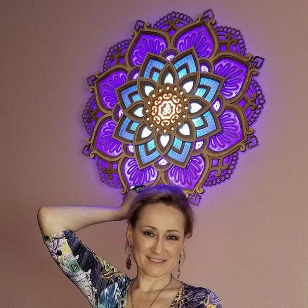 GOGOUP Mandala Đèn LED Treo Tường Trang Trí Phòng Khách / Tập Yoga
