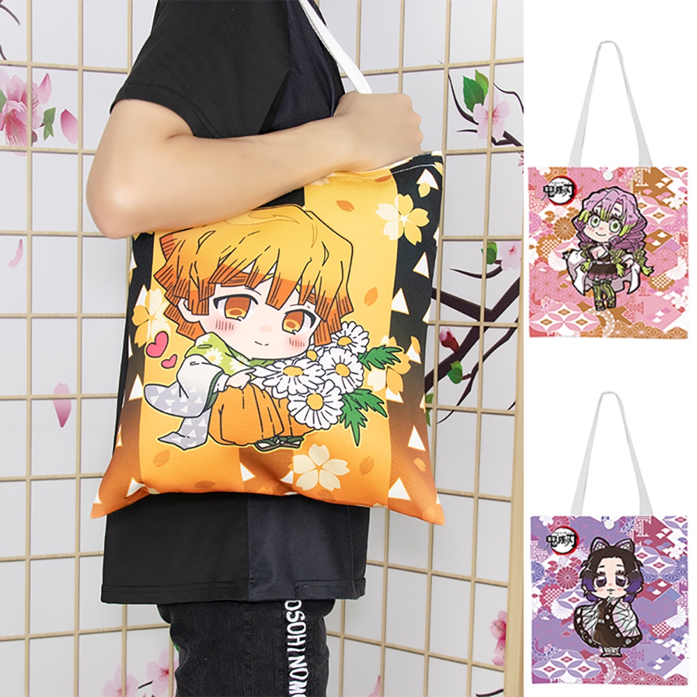 Túi Xách Canvas Sức Chứa Lớn In Họa Tiết Hoạt Hình Anime Nhật Bản Cho Học Sinh