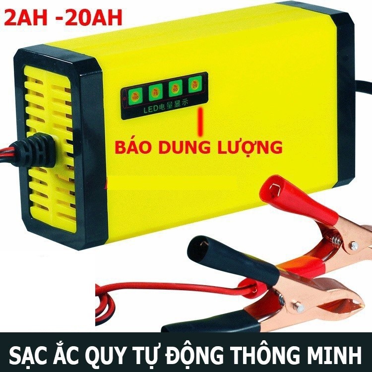 Bộ Sạc Bình Ắc Quy Tự Ngắt Smart Có Hiển Thị Mức Pin 12V