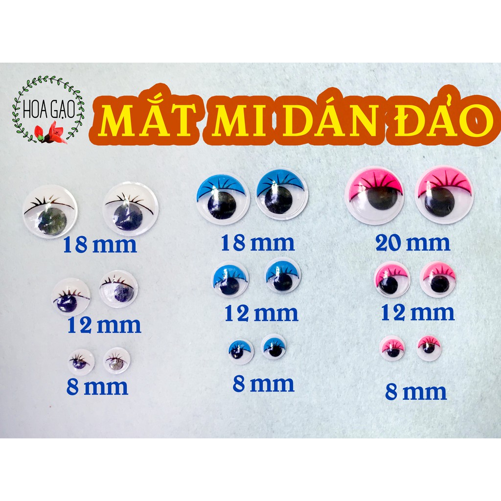 Mắt giả đồ chơI, mắt thú đảo mi làm handmade đồ chơi treo nôi, sách vải, rối tay