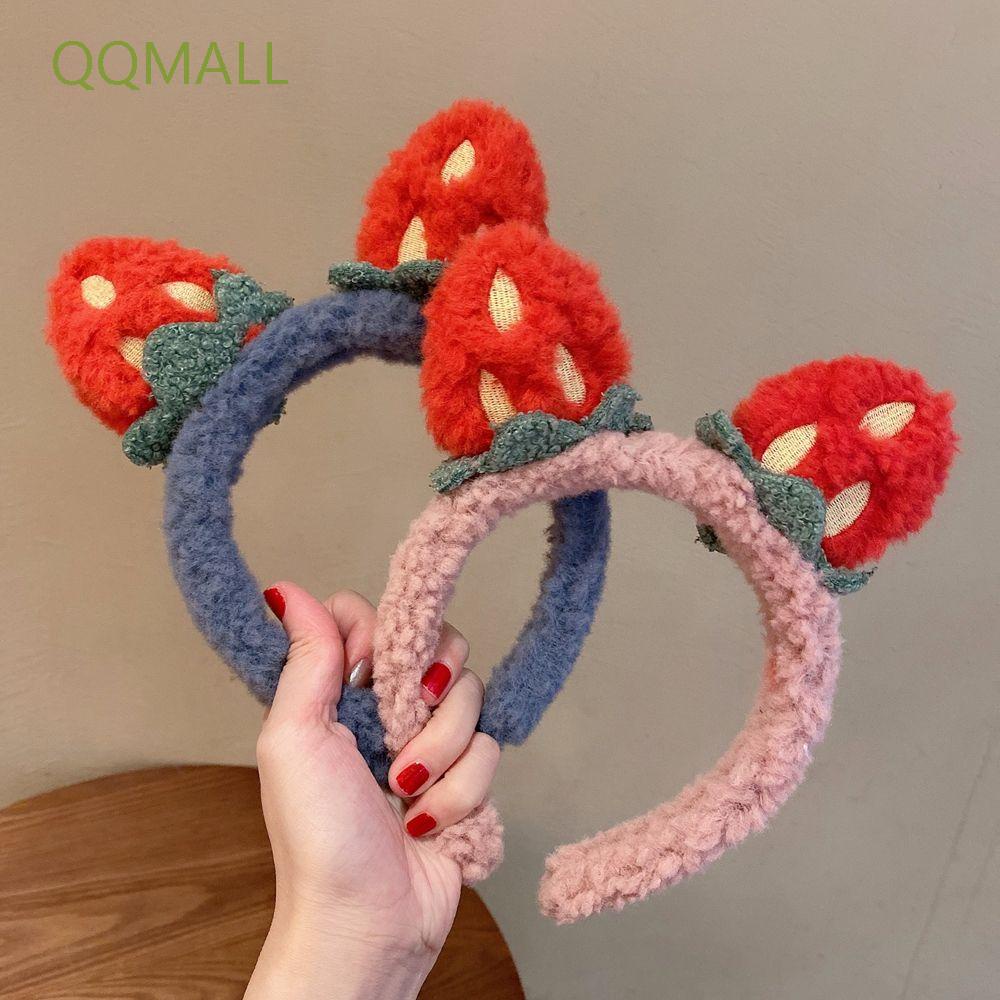 Cài tóc bằng vải bông mềm hình quả dâu nhiều màu sắc phong cách Hàn Quốc cho nữ