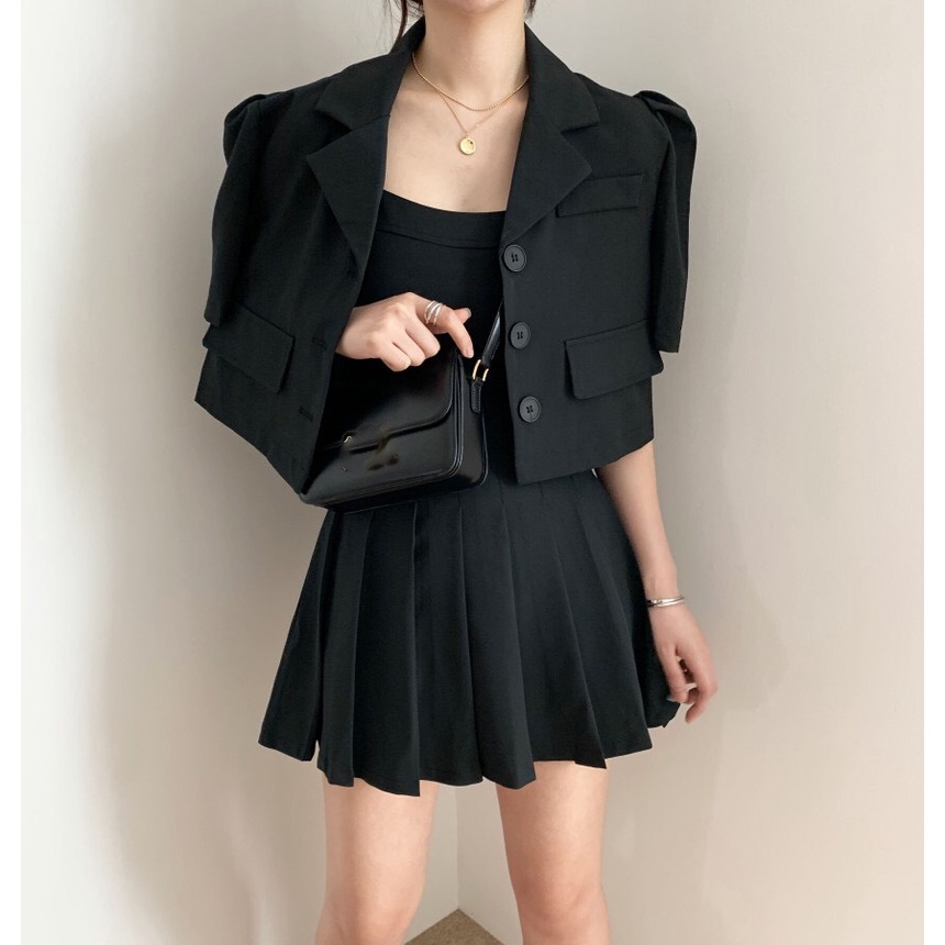 Set Đầm 2 Dây Và Áo Khoác Vest Mã t13