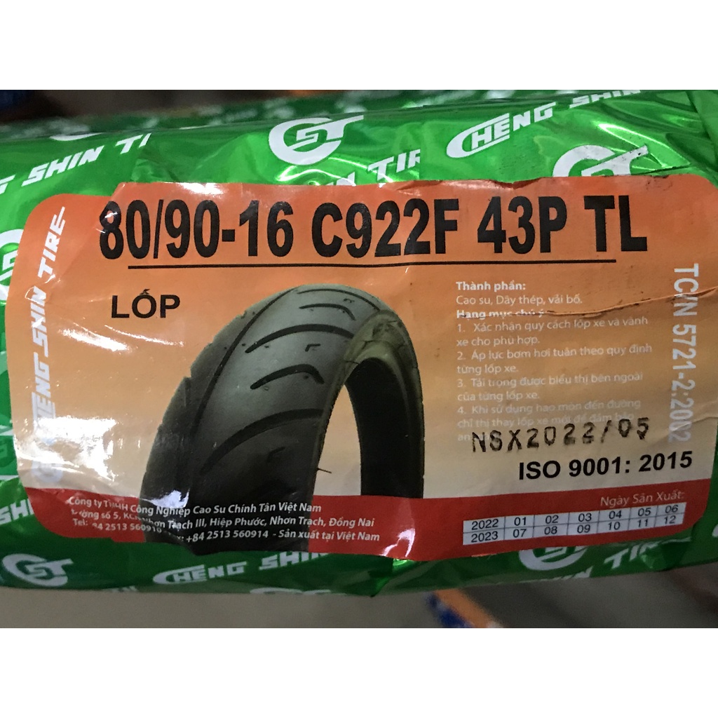 Vỏ Chengshin 70-80-90-100/90/14, 80/90/16 Bánh Trước/Sau Airblade, Click, Vario, Vision, Pcx cũ, SH Mode - Không Ruột