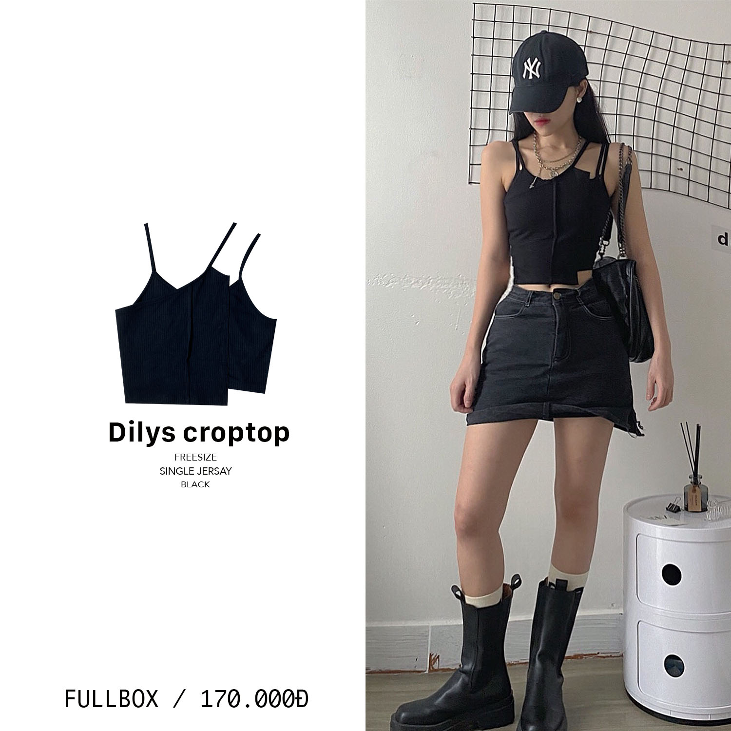 Áo Croptop DILYS [HÀNG THIẾT KẾ] hai dây thiết kế độc lạ, cá tính và tôn dáng!!