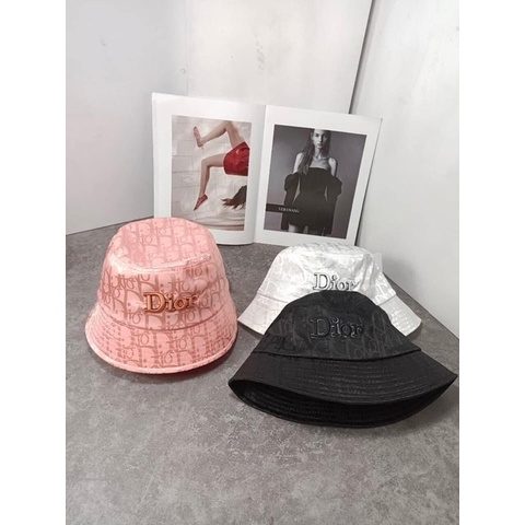 nón vành cụp hàn quốc - mũ bucket cụp 2 lớp thêu |)ior sành điệu thời trang nữ