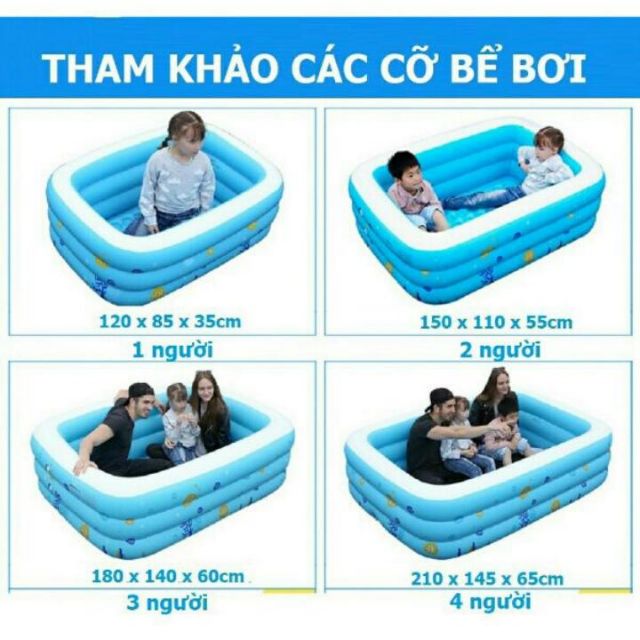 Bể bơi bơm hơi cho cả gia đình (Tặng keo và 2 miếng vá dự phòng)