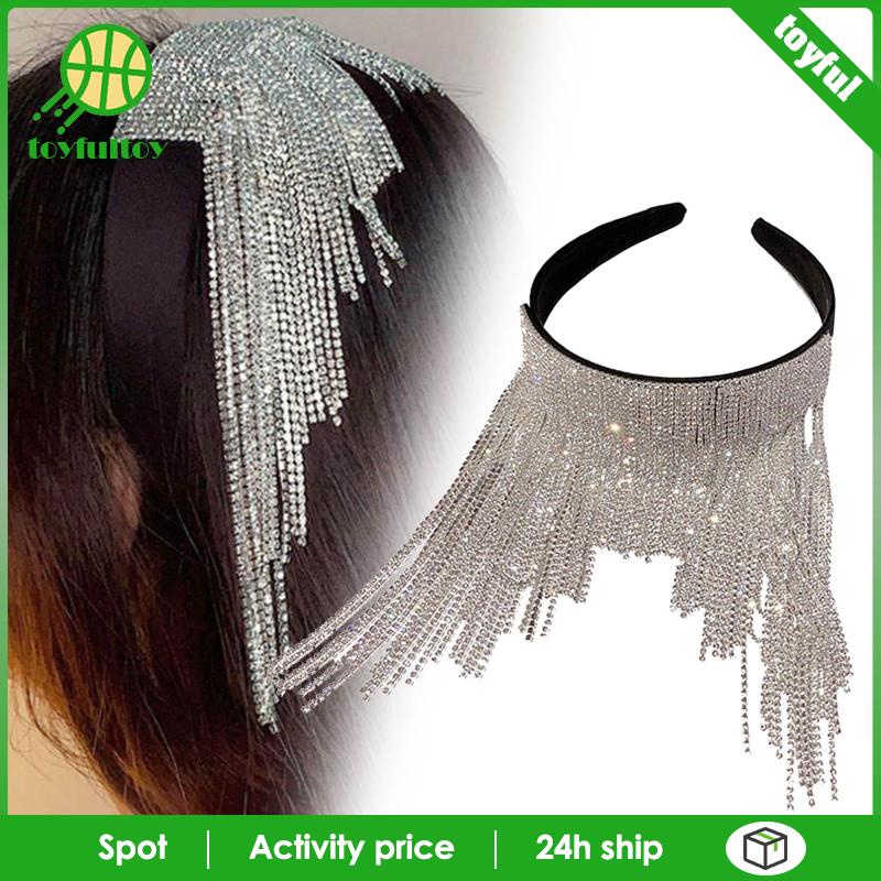 Băng Đô Cài Tóc Đính Đá Phối Tua Rua Sang Trọng