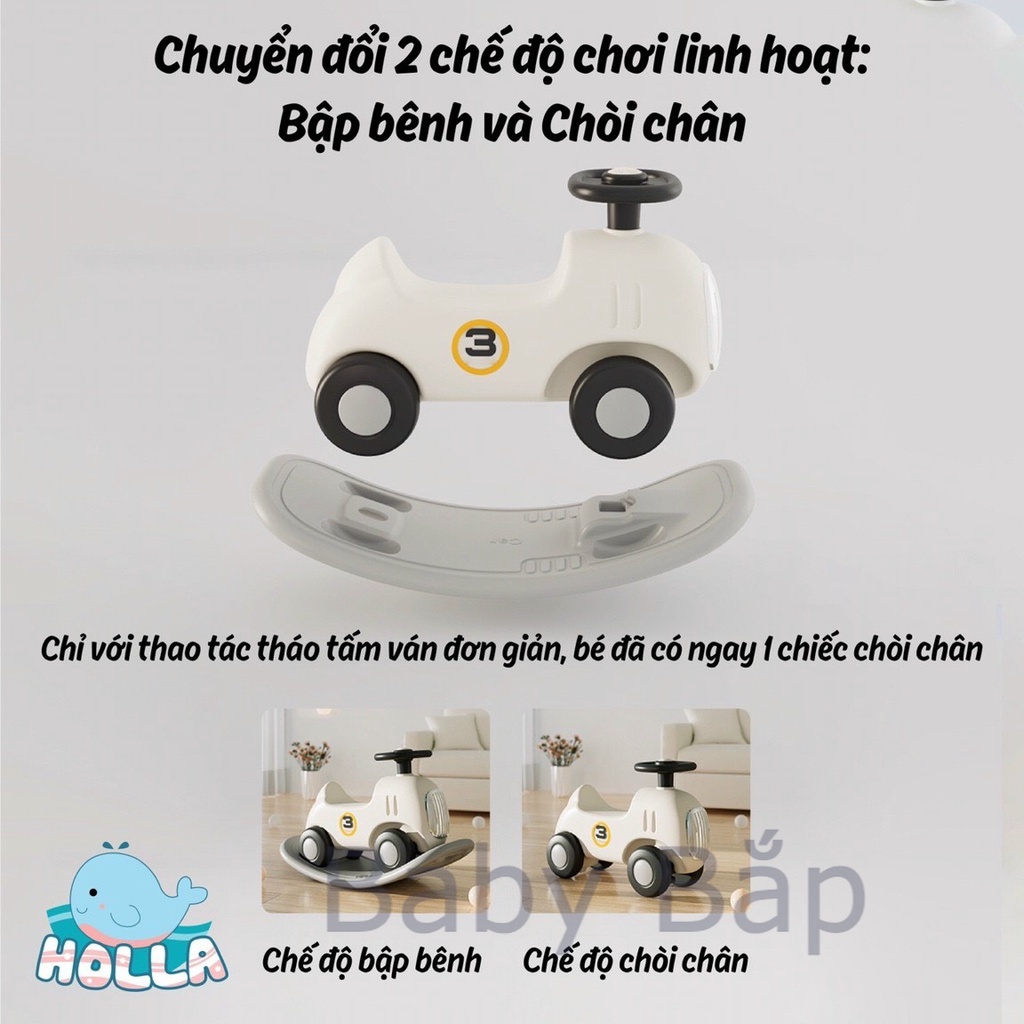 Ô tô bập bênh Holla 2in1 HL-10175 kiểu dáng Hàn Quốc đa năng vừa làm bập bênh, vừa làm xe chòi chân cho bé