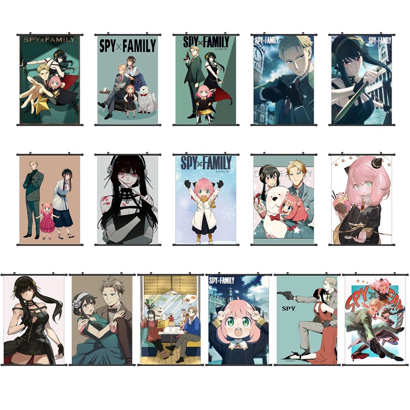 flowersqueen Poster Treo Tường Trang Trí In Hình Spy x Family Loid Forger Yor Briar Anya Forger Bond|