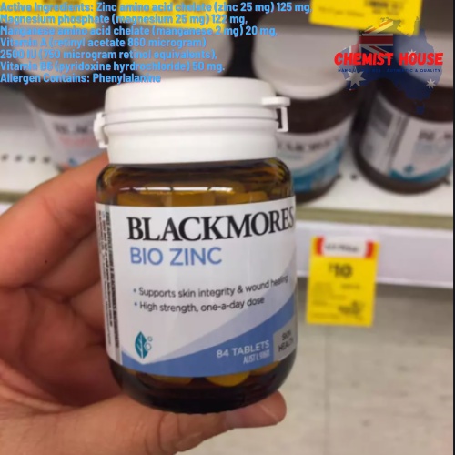 [Hàng Chuẩn ÚC] Blackmores Bio Zinc - Viên uống bổ sung kẽm tự nhiên 84 viên DATE 2023 | Thế Giới Skin Care