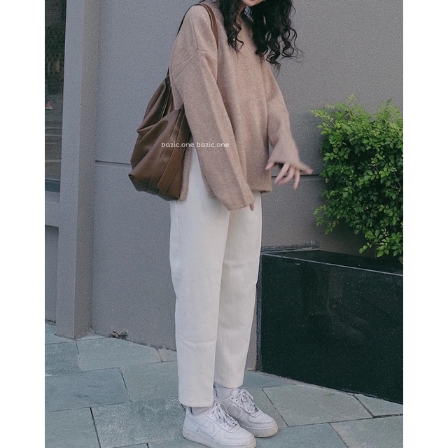 Quần baggy len tăm, quần len tăm ống côn Bazic one