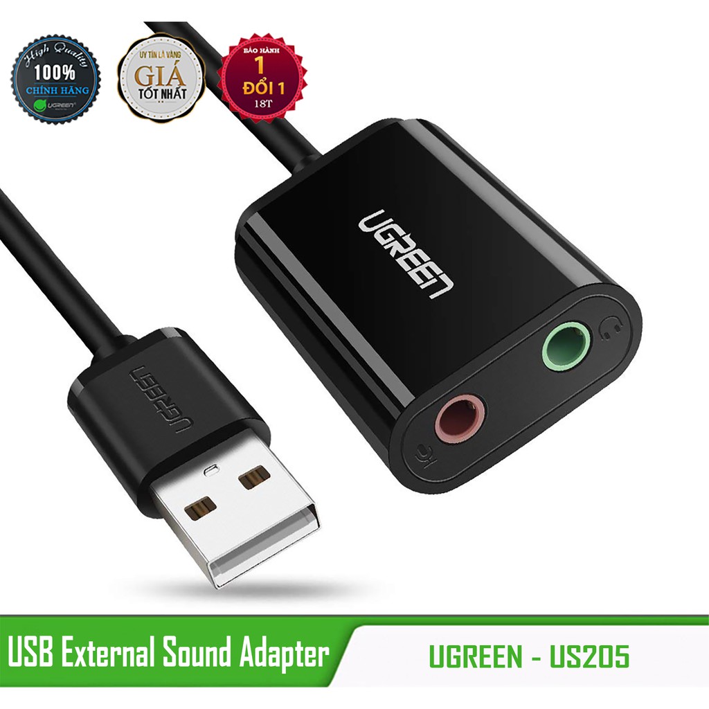 Cáp USB 2.0 ra Audio + Mic Cao Cấp UGREEN