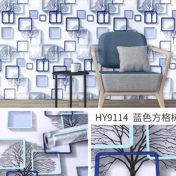 10M Giấy Dán Tường Sẵn Keo ô Xanh 6051 (kt: dài 10m x rộng 45cm / cuộn)