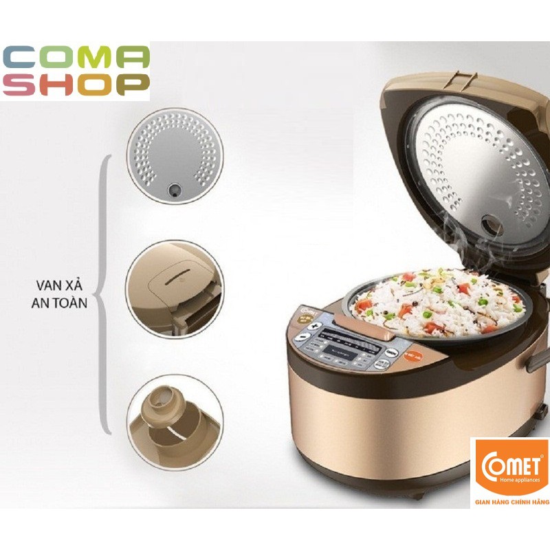 CM8086N8 - NỒI CƠM ĐIỆN TỬ NẮP GÀI 3D COMET 1.8L (5-6 NGƯỜI ĂN) BẢO HÀNH CHÍNH HÃNG 12 THÁNG | BigBuy360 - bigbuy360.vn