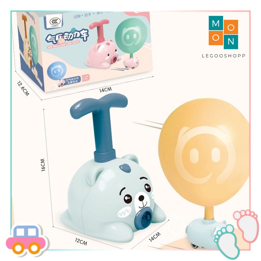 Xe bơm bóng cho bé, ô tô thổi bóng hình con vật ngộ nghĩnh